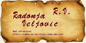 Radonja Veljović vizit kartica